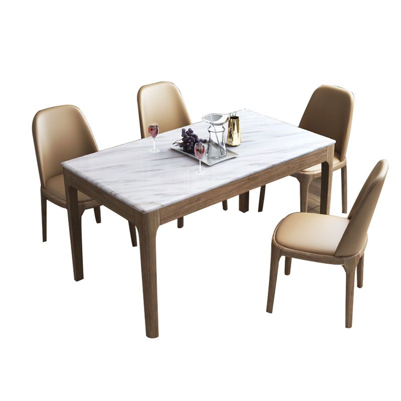 Rectangle Shape Mid-Century Dining Table Fixed Table with Marble Clearhalo ' dining_table' 'Dining Tables & Seating' 'Dining Tables' 'furn' 'furn_dining_table' 'Furniture' 'furniture_dining_table' 'Kitchen & Dining Furniture' 'kitchen&dining_furn' 'kitchen' 'kitchen_dining_table' 1200x1200_79b52e45-d324-434a-9a28-71c8a5589d72