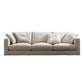 Linen Blend Square Arm Sofa and Sectional with Slipcovered for Living Room
