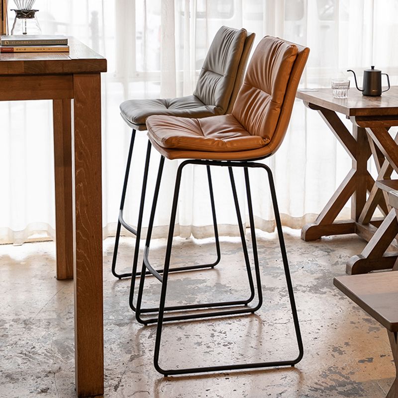 Modern PU Upholstery Bar Stool Low Back Arm-less Counter-height Indoor Stool Clearhalo 'Bar Furniture' 'Bar Stools' 'bar_stools' 'furn' 'furn_bar_stools' 'furniture_bar_stools' 'Kitchen & Dining Furniture' 'kitchen&dining_furn' 'kitchen' 'kitchen_furn' Furniture' 1200x1200_79b64911-5013-4e12-a639-a9f883d7dc59