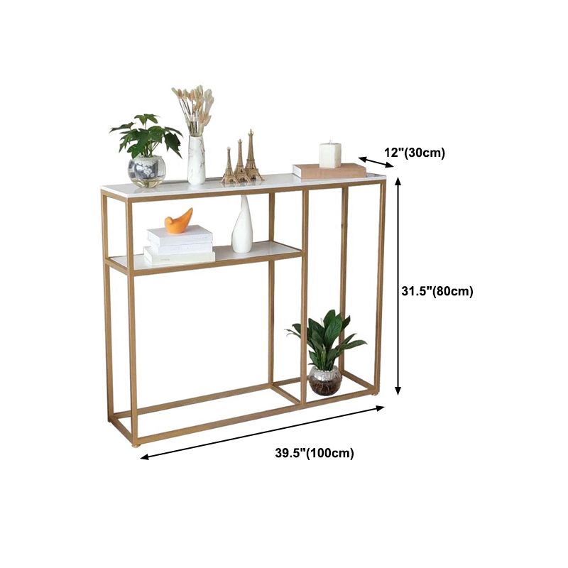 Tabella della console in marmo glam da 12 "W tavolo accento per la cornice resistente alle macchie per Hall