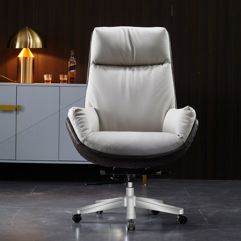 High Back Leather Office Chair Upholstered Arm Task Chair with Steel Base Clearhalo 'furn' 'furn_office_chair' 'Furniture' 'Office Chairs' 'Office Furniture' 'office_chair' 1200x1200_79b8671a-0733-453d-af5f-d24826ecdb4e