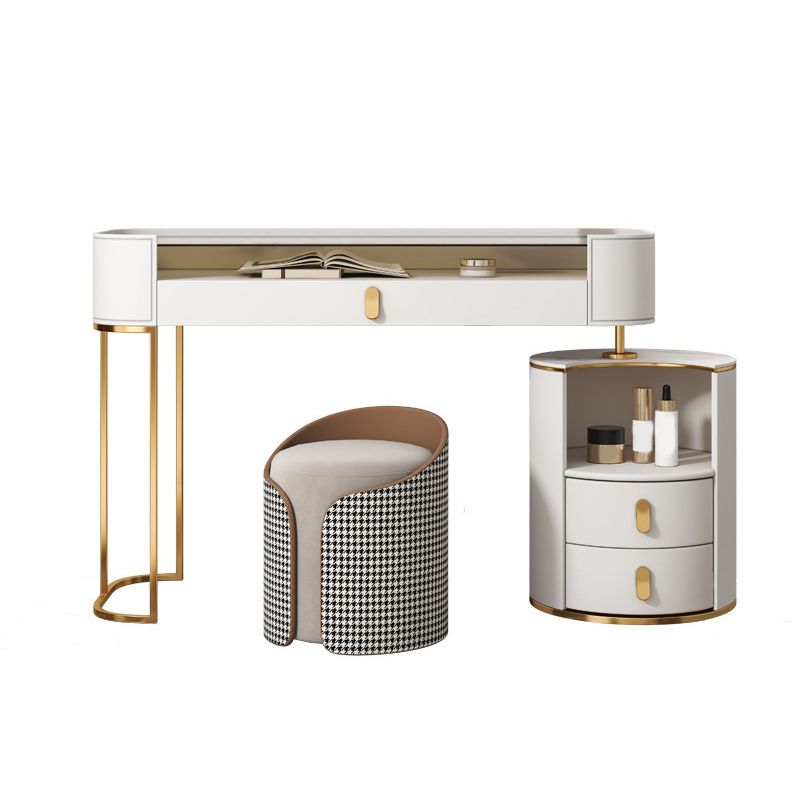 Contemporaneo a 3 cassetti tavolo da toeletta da toeletta per vetro Top -trucco Vanity scrivania