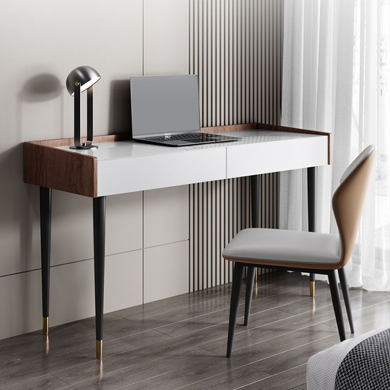 Contemporary Marble Office Desk Parsons With Metal Legs Writing Desk Clearhalo 'furn' 'furn_office_desk' 'Furniture' 'Office Desks' 'Office Furniture' 'office_desk' 1200x1200_79bbeed3-6f47-40c3-8d35-122405574b60