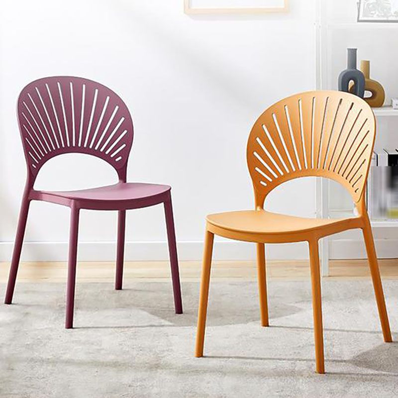 Contemporary Open Stacking Side Chair Matte Finish Plastic Dining Chair Clearhalo 'Dining Chairs' 'Dining Tables & Seating' 'dining_chair' 'furn' 'furn_dining_chair' 'Furniture' 'furniture_dining_chair' 'Kitchen & Dining Furniture' 1200x1200_79bd3b2e-6d1c-4997-9e46-82b8ac66d66e