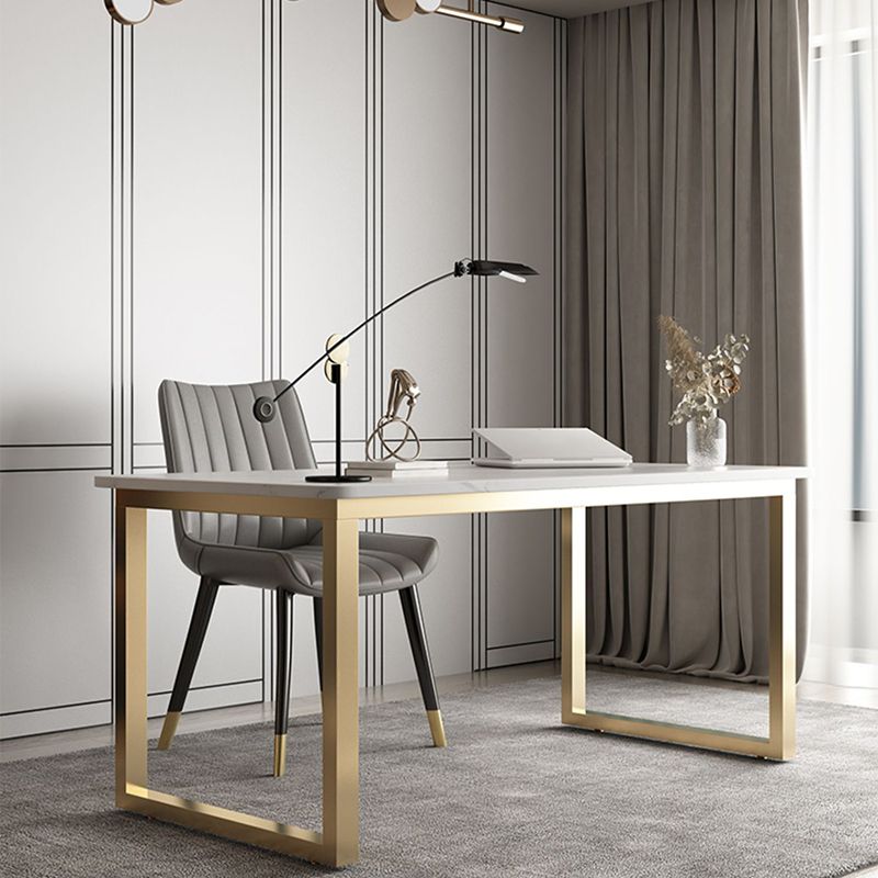 Bureau de bureau d'écriture rectangulaire Glam Bureau avec des jambes en métal