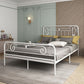 Glam Metallic Open-Frame Bed with with Rectangular Headboard and Footboard