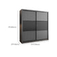 Modern Sliding Door Wardrobe for Bedroom Gray Manufactured Wood Cabinet