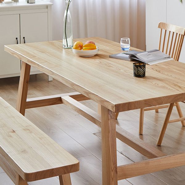 Modern Pine Solid Wood Table Rectangle Dining Table with Wooden Trestle Base Base Clearhalo ' dining_table' 'Dining Tables & Seating' 'Dining Tables' 'furn' 'furn_dining_table' 'Furniture' 'furniture_dining_table' 'Kitchen & Dining Furniture' 'kitchen&dining_furn' 'kitchen' 'kitchen_dining_table' 1200x1200_79bf0965-1c3c-45cd-8e84-fc370db263f4