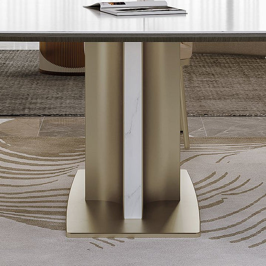 Set da tavolo da rettangolo di pietra sinterizzata dal glam nordico 1/4/5/7 pezzi set da pranzo per casa