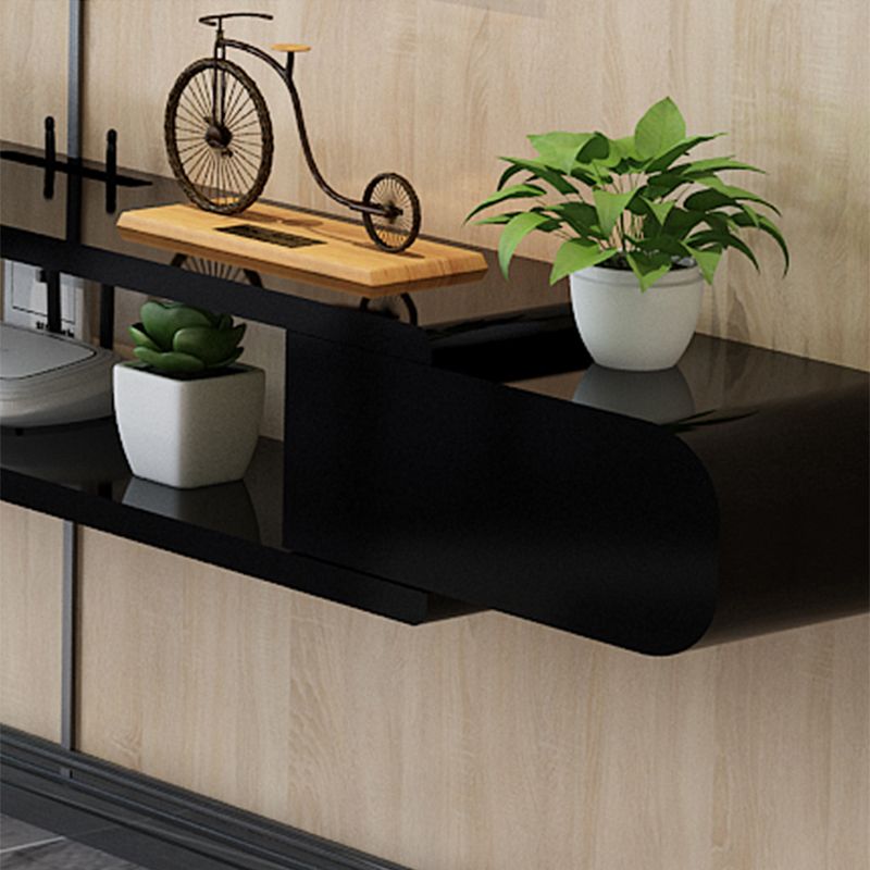 9,5 "D Console de média en bois à télévision murale moderne avec 2 étagères