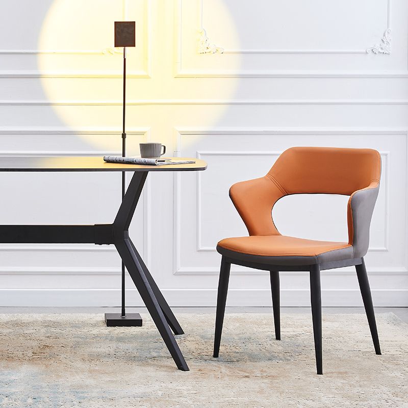 Dining Room Leather Dining Chair Contemporary Open Back Dining Arm Chair Clearhalo ' kitchen&dining_furn' 'Dining Chairs' 'Dining Tables & Seating' 'dining_chair' 'furn' 'furn_dining_chair' 'Furniture' 'furniture_dining_chair' 'Kitchen & Dining Furniture' 'kitchen' 1200x1200_79c55a84-5201-460f-bef9-c3e7a6c55b08