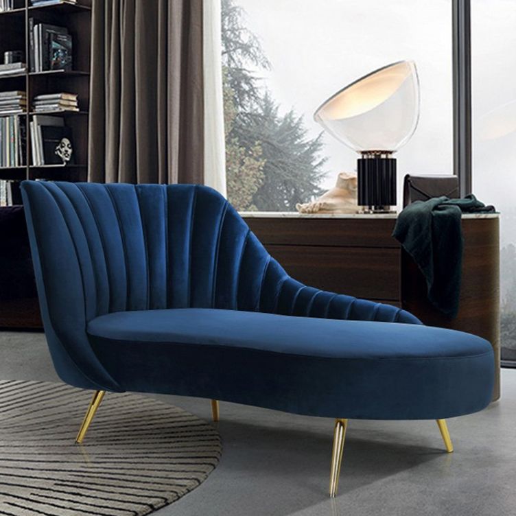 Glam Style Upholstered Cushioned Velvet Rolled Arms Chaise Lounge Clearhalo 'Chairs & Seating' 'Chaise Lounge' 'chaise_lounge' 'furn' 'furn_chaise_lounge' 'Furniture' 'Living Room Furniture' 1200x1200_79caaacf-c9ab-4adf-9af2-10d90ea1c43a