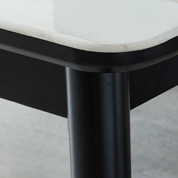 Modern White Slate Rectangular Dining Table Set with Four-leg Rubber Wood Base Clearhalo 'Dining Room Sets' 'Dining Tables & Seating' 'dining_room_set' 'furn' 'furn_dining_room_set' 'Furniture' 'furniture_dining_room_set' 'Kitchen & Dining Furniture' 'kitchen&dining_furn' 'kitchen' 1200x1200_79cad365-5b36-4abb-8aef-ce69f71dca7f