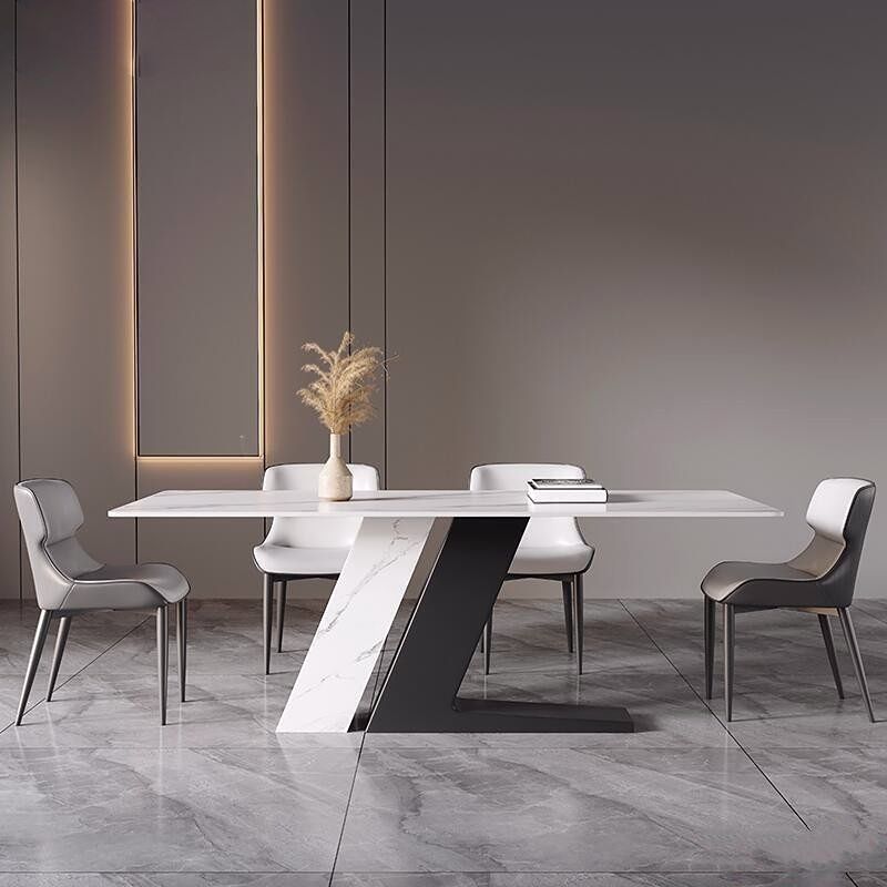 Eenvoud Stijl Dinette Tafel Rechthoek Stenen Eettafel voor Keuken