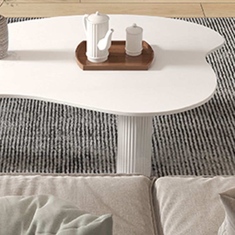 Modern Slate 3 Legs Coffee Table Single White Cocktail Table