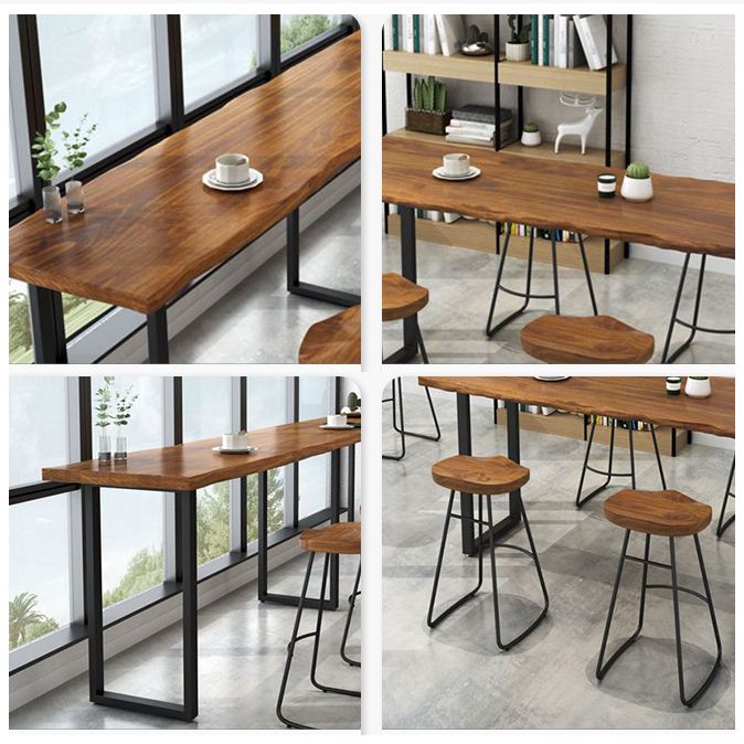 Industrial Bar Table Pine Wood Bar Dining Table with Sled Base Clearhalo 'Bar Furniture' 'Bar Tables' 'bar_tables' 'Furniture' 'furniture_bar_tables' 'Kitchen & Dining Furniture' 1200x1200_79cd0f75-0611-4d74-b5b4-6d8d9e9c5871