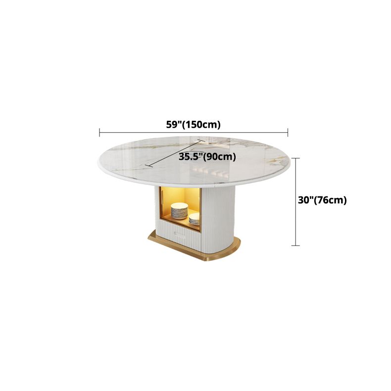 Round Pedestal Dinette Table Traditional Luxury Dining Room Table with Draswer Clearhalo ' dining_table' 'Dining Tables & Seating' 'Dining Tables' 'furn' 'furn_dining_table' 'Furniture' 'furniture_dining_table' 'Kitchen & Dining Furniture' 'kitchen&dining_furn' 'kitchen' 'kitchen_dining_table' 1200x1200_79ce4b92-4819-46c8-8b55-e00ec112e712