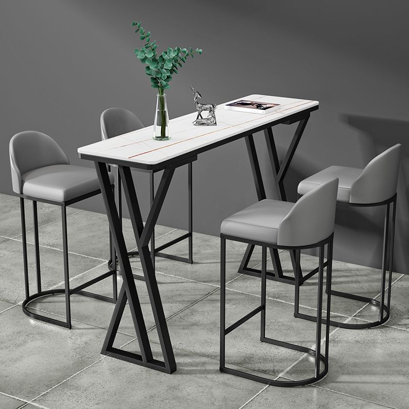 Stone Top Bar Table 42-inch Height Industrial Style Bistro Table for Restaurant Clearhalo 'Bar Furniture' 'Bar Tables' 'bar_tables' 'Furniture' 'furniture_bar_tables' 'Kitchen & Dining Furniture' 'kitchen&dining_furn' 'kitchen' 1200x1200_79ceb1ef-2b7d-4697-9901-bad1c13d86ee