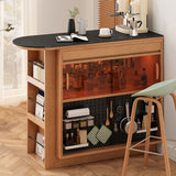 Moderne stenen balktafel met kluisjes en houtbasis voor woonkamer