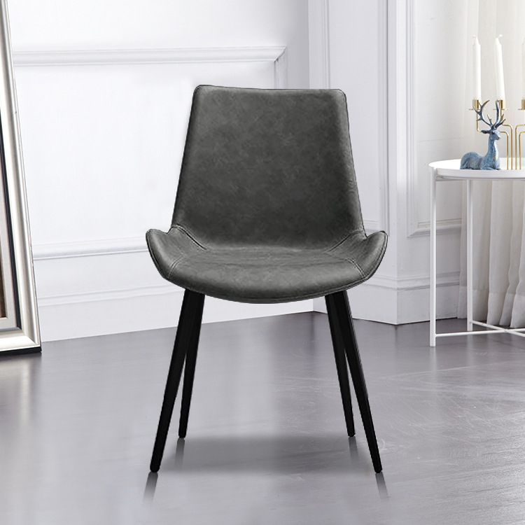 Leather Dining Chairs Industrial Design Solid Back Arm Side Chairs for Kitchen Clearhalo 'Dining Chairs' 'Dining Tables & Seating' 'dining_chair' 'furn' 'furn_dining_chair' 'Furniture' 'Kitchen & Dining Furniture' 1200x1200_79d07ea7-5ed7-4e18-95ab-bc342dba954d