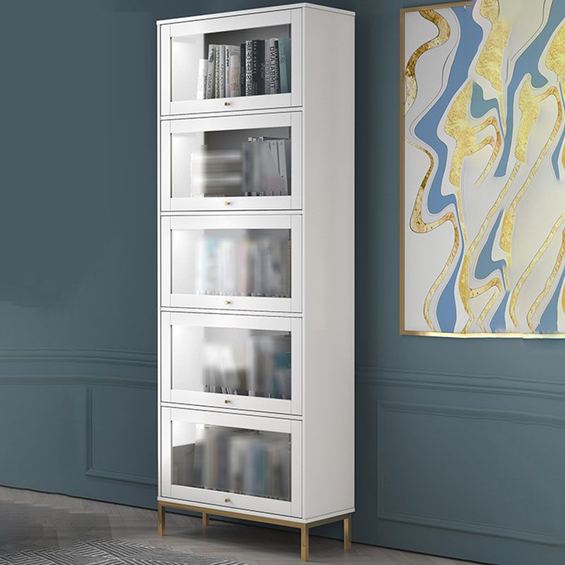Glam Closed Back Standard Bookcase Manufactured Wood Bookcase with Glass Doors Clearhalo 'Bookcases' 'furn' 'furn_bookcases' 'Furniture' 'furniture_bookcases' 'kitchen' 'kitchen_bookcases' 'Living Room Furniture' 'Office Furniture' 1200x1200_79d0e4c1-ded3-42f8-80d5-818c8bdf54bf