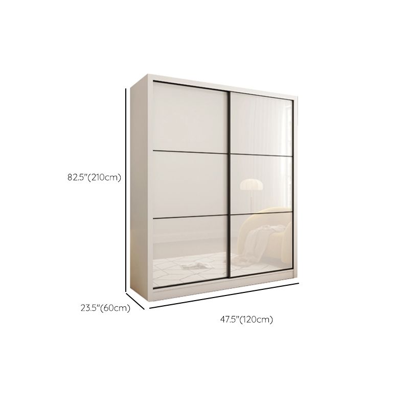 Armario deslizante con estantes Armario de armar de madera blanca