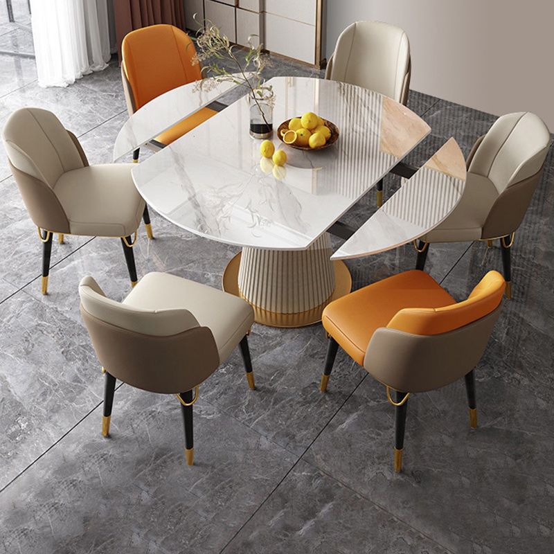Glam Dining Set Stone 1/2/5/7 Pieces Dining Turntable Furniture for Home Clearhalo 'Dining Room Sets' 'Dining Tables & Seating' 'dining_room_set' 'furn' 'furn_dining_room_set' 'Furniture' 'Kitchen & Dining Furniture' 1200x1200_79d1547e-53d0-4586-8c8d-ba195ddb1e8b