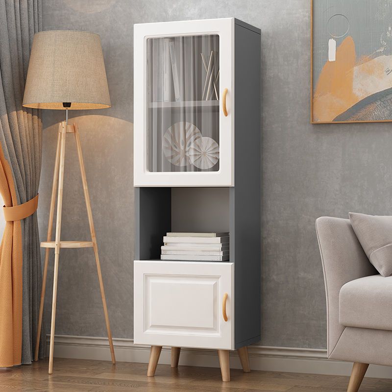 Contemporary Closed Back Bookshelf Standard Engineered Wood Bookcase