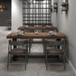 Tavolo da pranzo marrone scuro in legno set 1/4/5 pezzi Dinette industriale per casa