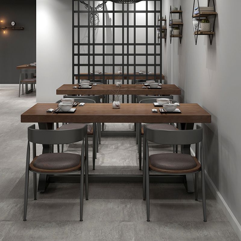 Tavolo da pranzo marrone scuro in legno set 1/4/5 pezzi Dinette industriale per casa