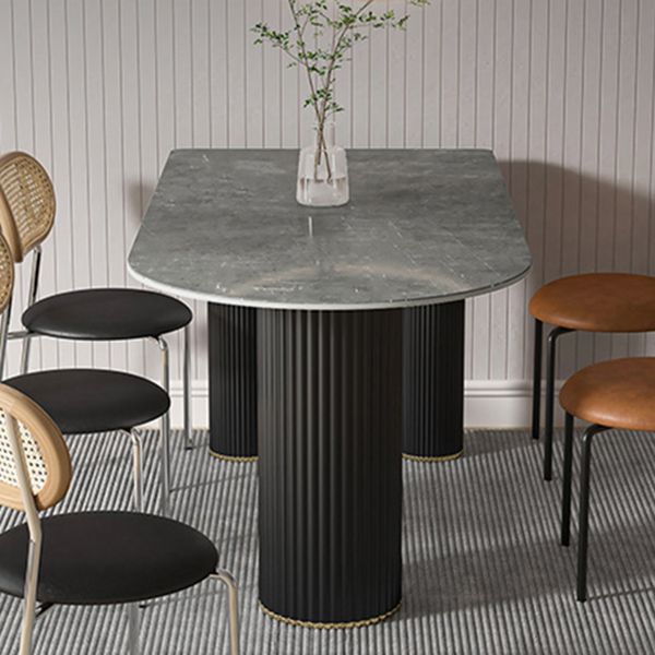 Metal Contemporary Free Form Table Marble Top Table for Dining Room and Kitchen Clearhalo ' dining_table' 'Dining Tables & Seating' 'Dining Tables' 'furn' 'furn_dining_table' 'Furniture' 'furniture_dining_table' 'Kitchen & Dining Furniture' 'kitchen&dining_furn' 'kitchen' 'kitchen_dining_table' 1200x1200_79d47d17-9a5e-477f-bf6d-ecc307410a38