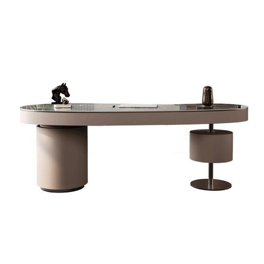 Bureau de bureau de 31,5 pouces de haut bureau en pierre moderne avec 3 tiroirs