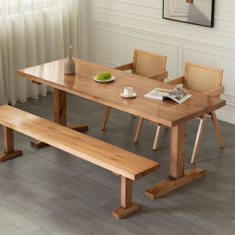 Contemporary Style Dining Table Rectangle Solid Wood Table for Home Kitchen Clearhalo 'Dining Tables & Seating' 'Dining Tables' 'dining_table' 'furn' 'furn_dining_table' 'Furniture' 'Kitchen & Dining Furniture' 1200x1200_79d5547d-7c3c-428d-a18b-1b7e30bc47fb