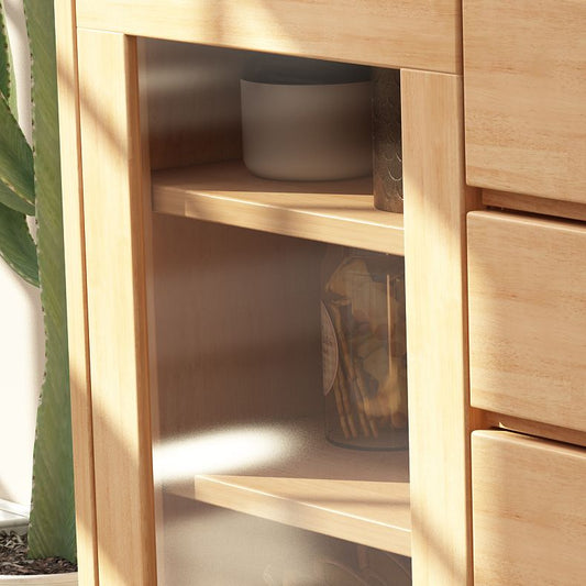 Rubberen houten eetkamer dressoirkast 35,5 "l Moderne credenza met laden en opslag