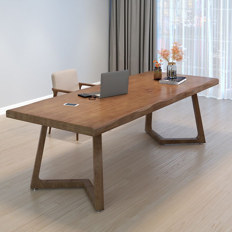 Industrial Solid Wood Writing Desk 29.53" Tall Rectangular Writing Desk Clearhalo 'furn' 'furn_office_desk' 'Furniture' 'Office Desks' 'Office Furniture' 'office_desk' 1200x1200_79d7c233-6d70-4f54-adaf-81be6d6e2e6f