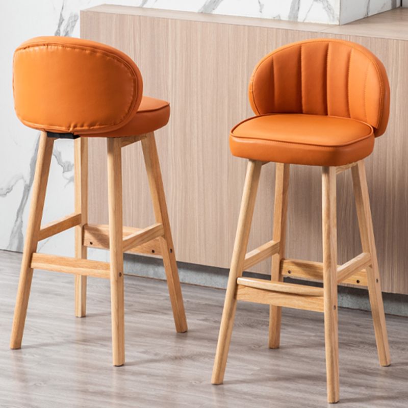 Contemporary Leather Solid Wood Barstool Bristol Bar Stool with Footrest and Low Back Clearhalo 'Bar Furniture' 'Bar Stools' 'bar_stools' 'furn' 'furn_bar_stools' 'furniture_bar_stools' 'Kitchen & Dining Furniture' 'kitchen&dining_furn' 'kitchen' 'kitchen_furn' Furniture' 1200x1200_79d948b0-59df-43cf-a3c4-98c9497036d6