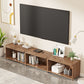 Console scandinave en bambou avec rangement fermé et portes