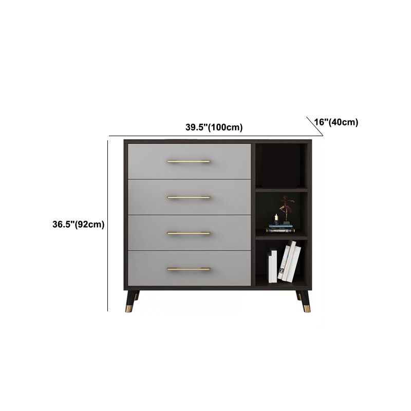 Klassiek glamour houten opbergkast dressoir slaapkamer grijs dressoir