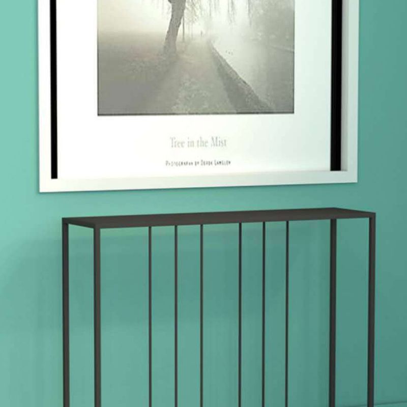 Tavolo di divano console di ferro contemporaneo Rettangolo Black End Table per Hall