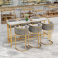 Glam White Faux Marble Pub Bar Table Indoor Gold Bar Dining Table Fixed Table, Only Table Clearhalo 'Bar Furniture' 'Bar Tables' 'bar_tables' 'furn' 'furn_bar_tables' 'Furniture' 'furniture_bar_tables' 'Kitchen & Dining Furniture' 'kitchen&dining_furn' 'kitchen' 1200x1200_79dd884d-6811-4715-9b36-38703c28a40b