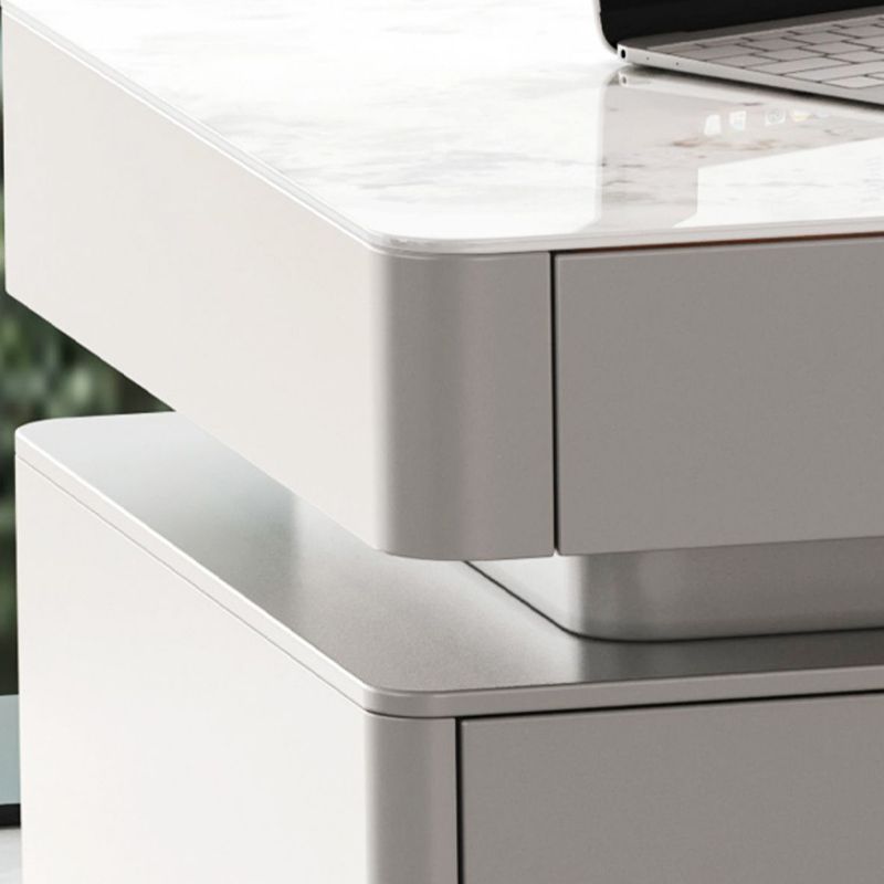 Rectangle Stone Top Office Desk Glam Writing Desk with Drawers for Office Clearhalo 'furn' 'furn_office_desk' 'Furniture' 'Office Desks' 'Office Furniture' 'office_desk' 1200x1200_79dddea5-71fd-4934-9a60-e44c1603adfe
