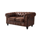 Chesterfield dunkelbraunes Sofa Apartment Tuxedo Arm liebt echtes Ledersofa