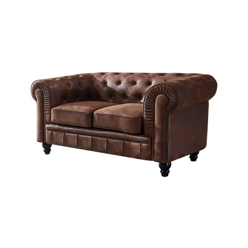 Chesterfield dunkelbraunes Sofa Apartment Tuxedo Arm liebt echtes Ledersofa