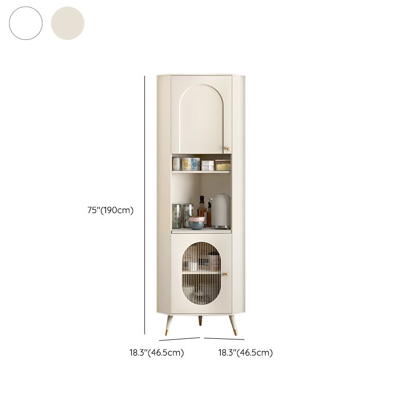 Contemporary Dining Hutch Glass Doors Faux Wood Storage Cabinet for Living Room Clearhalo 'Display & China Cabinets' 'display_china_cabinets' 'furn' 'furn_display_china_cabinets' 'Furniture' 'Kitchen & Dining Furniture' 1200x1200_79de6cf1-b8e2-4c6e-ae35-313b7e0d3050