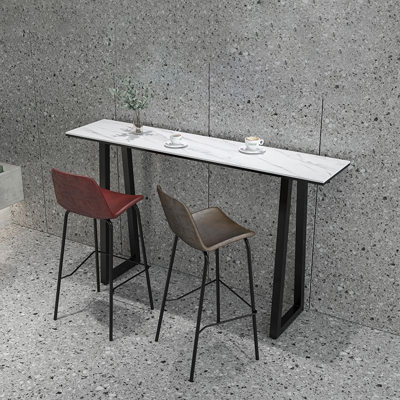 Rechthoek Stone Bistro Accent Dining Table Industriële Sled Indoor Pub Table