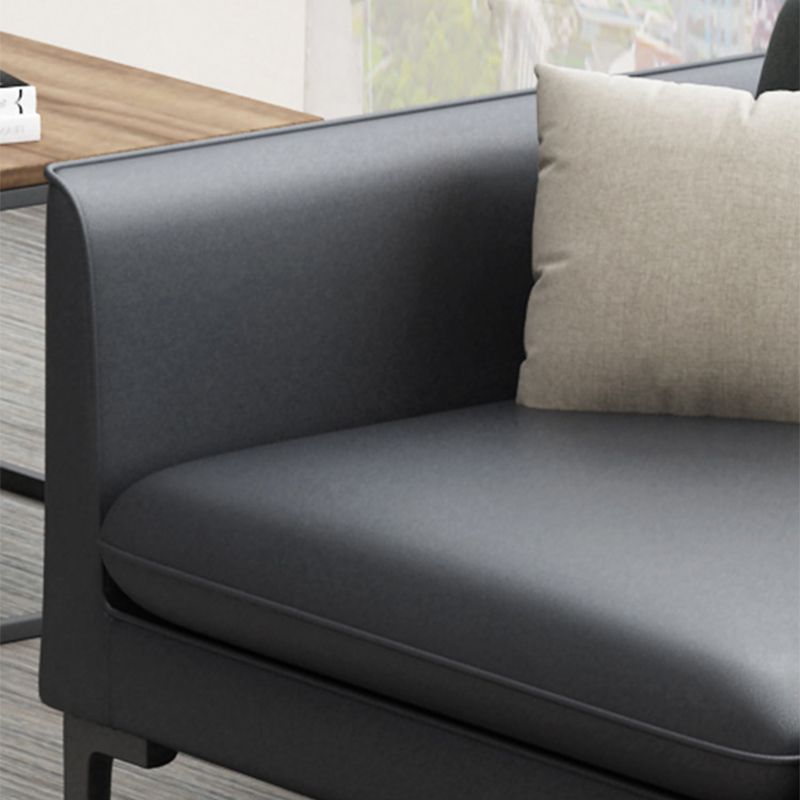 Glam Black Cushions Square Arm Genuine Leather Stationary Sofa Clearhalo 'furn' 'furn_sofas' 'Furniture' 'furniture_sofas' 'Living Room Furniture' 'Sofa' 'sofas' 1200x1200_79e02c67-f7d6-4a8e-ac4f-fc3890d198c1