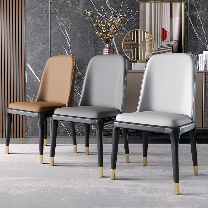 Industrial Home Parsons Side Chair Matte Finish Leather Dining Chair Clearhalo 'Dining Chairs' 'Dining Tables & Seating' 'dining_chair' 'Furniture' 'furniture_dining_chair' 'Kitchen & Dining Furniture' 1200x1200_79e18df2-9432-45f2-935d-977104a2bdf3