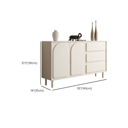 Moderno server di pranzo in legno ingegnerizzato in ingegnerizzazione del buffet bianco rettangolare