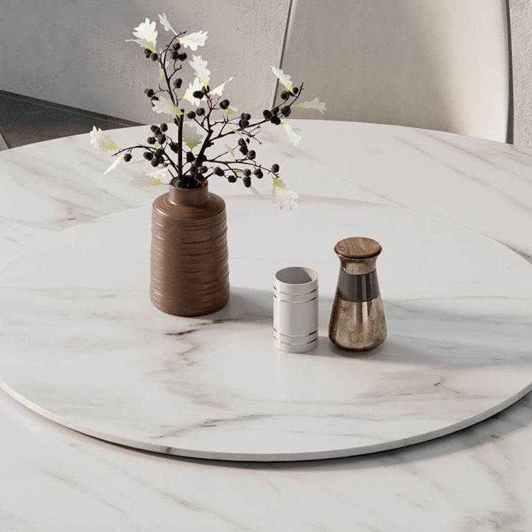 Metal and Stone Table Glam Style Minimalist Family Round Dining Table for Home