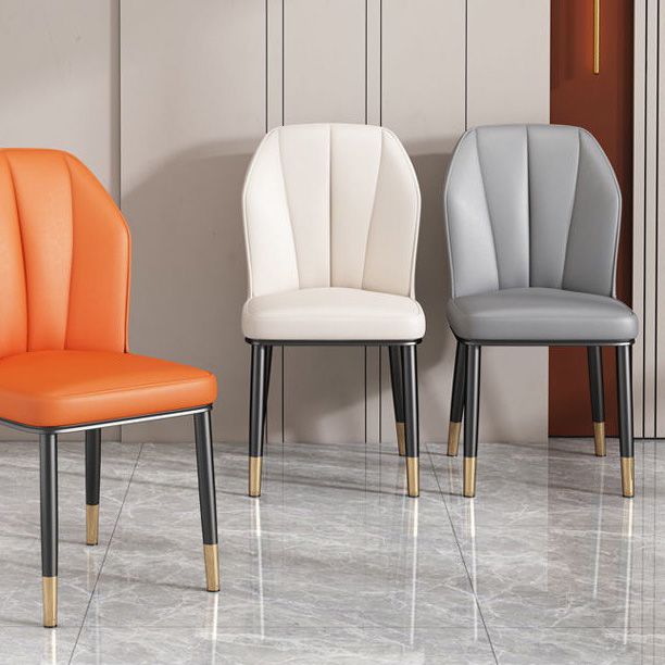 PU Leather Dining Chairs Nordic Style Wingback Armless Chair Clearhalo 'Dining Chairs' 'Dining Tables & Seating' 'dining_chair' 'furn' 'furn_dining_chair' 'Furniture' 'Kitchen & Dining Furniture' 1200x1200_79e3fcb6-d74b-4498-a74d-fbfd4255d372